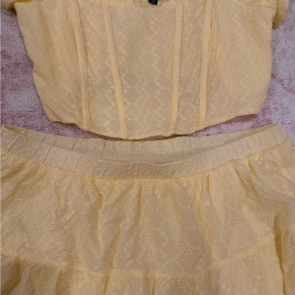 wild fable Yellow Eyelet Two-Piece Set - Picture 3 of 4